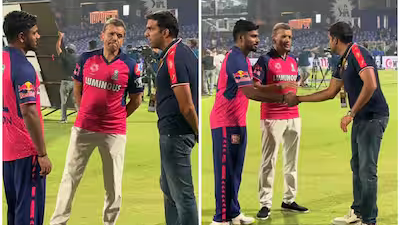 IPL 2024: WATCH- Sanju Samson and DC co-owner Parth Jindal all smiles after heated moment during the match