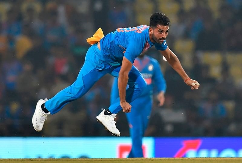Deepak Chahar became the first Indian to pick a T20I hat-trick | AFP
