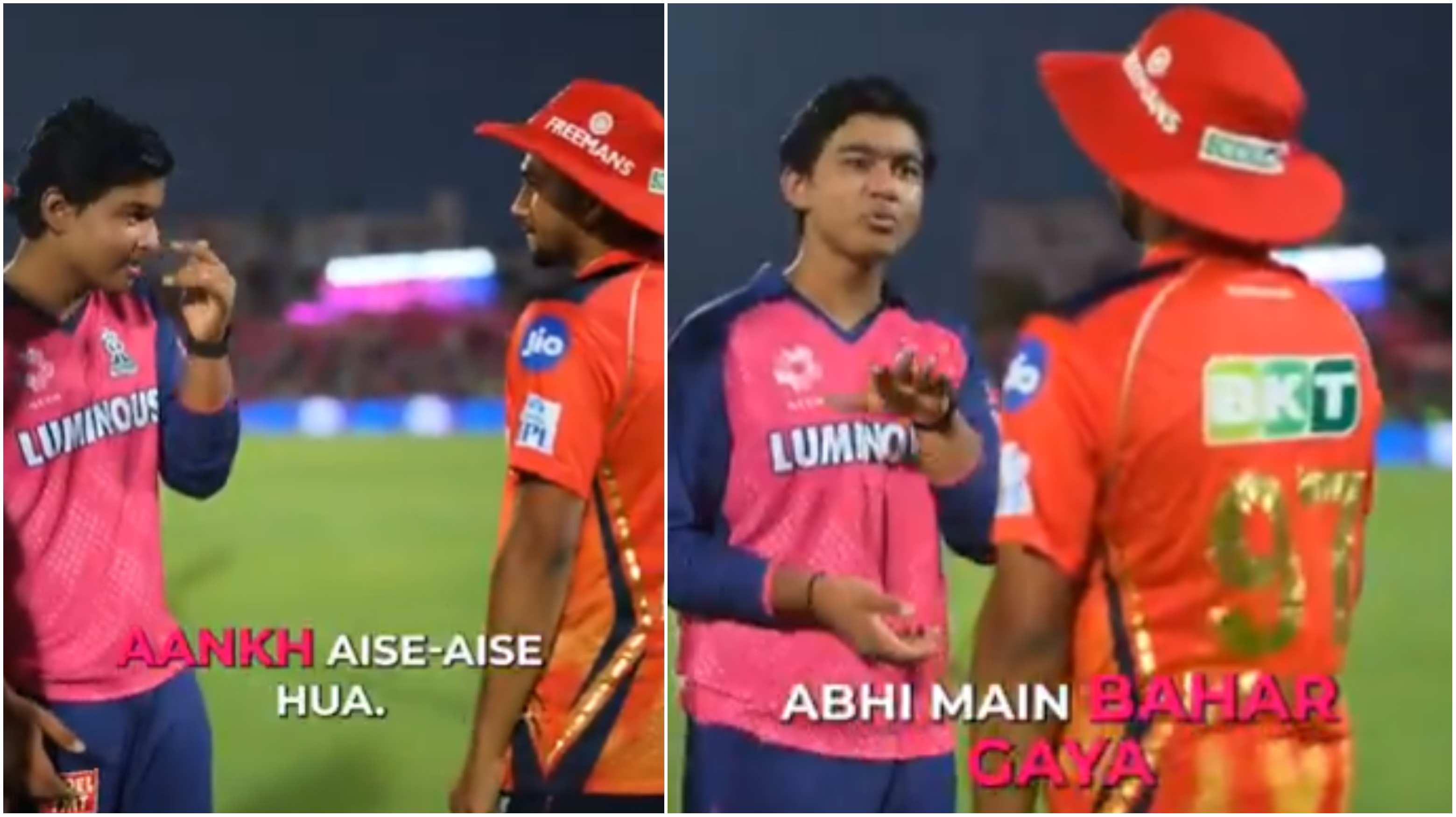 Vaibhav Suryavanshi talking to PBKS' Musheer Khan | RR/Screengrab