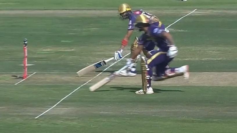 IPL 2020: WATCH – Nitish Rana’s comical run-out after big mix-up with Shubman Gill