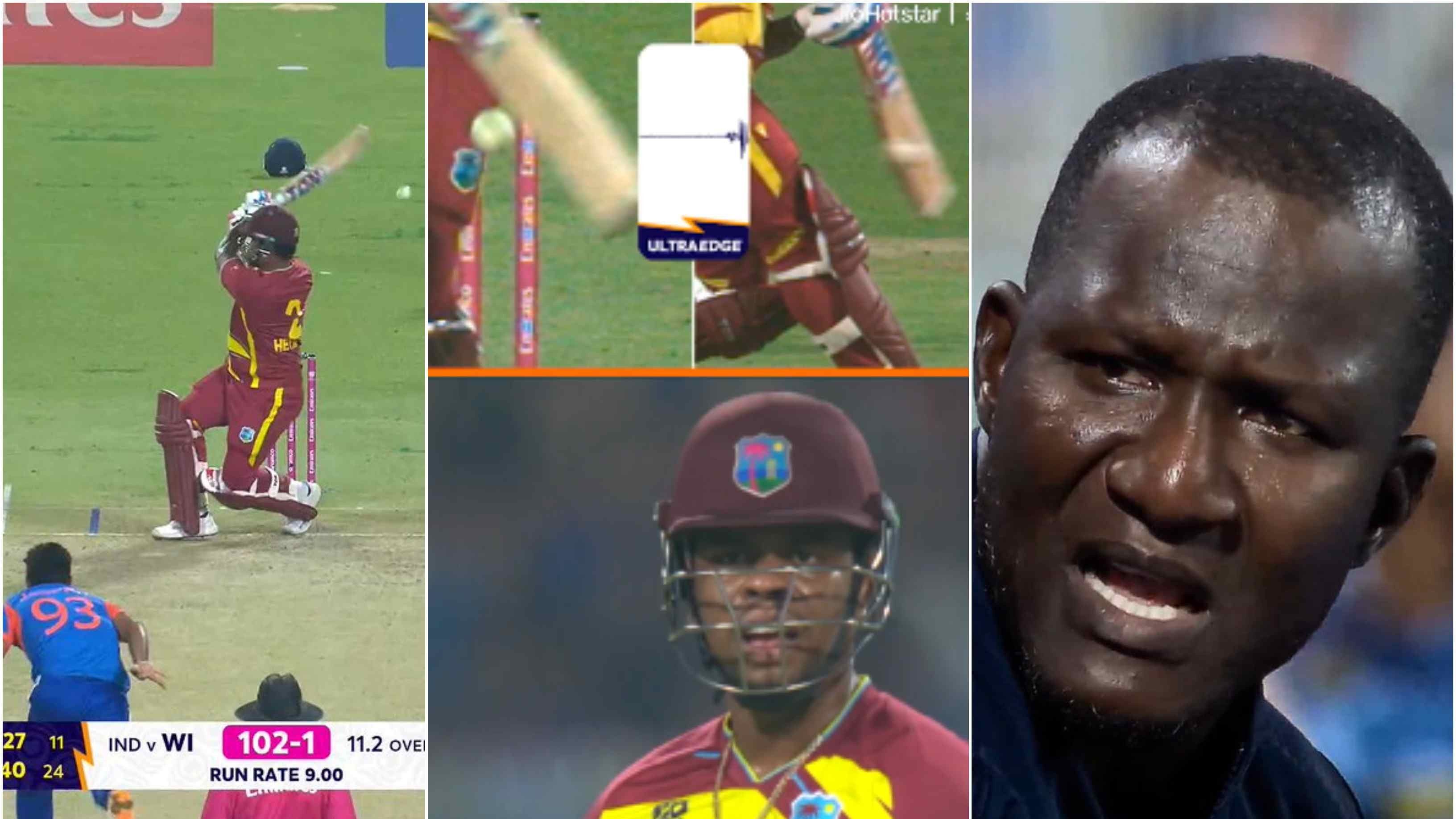 T20 World Cup 2026: WATCH – Hetmyer shocked after DRS confirms his dismissal against Bumrah; West Indies coach Sammy upset