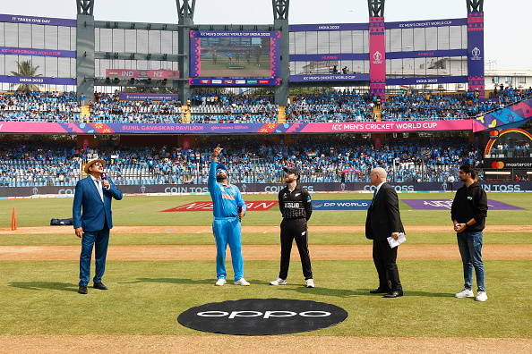 Rohit Sharma tossing the coin in the semi-final | Getty