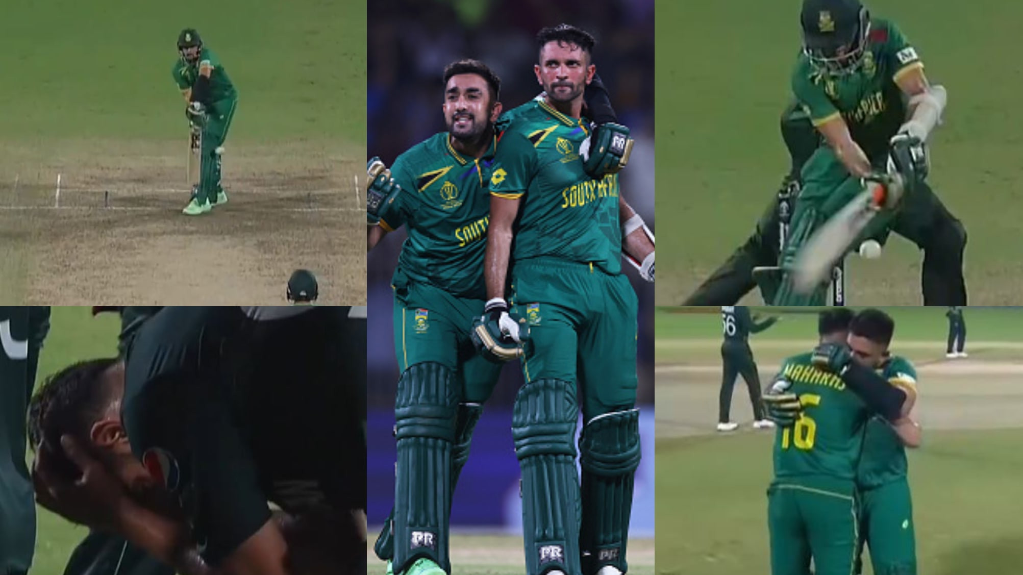 CWC 2023: WATCH- Haris Rauf distraught after umpire's call on DRS; Keshav Maharaj, Tabraiz Shamsi hug after win