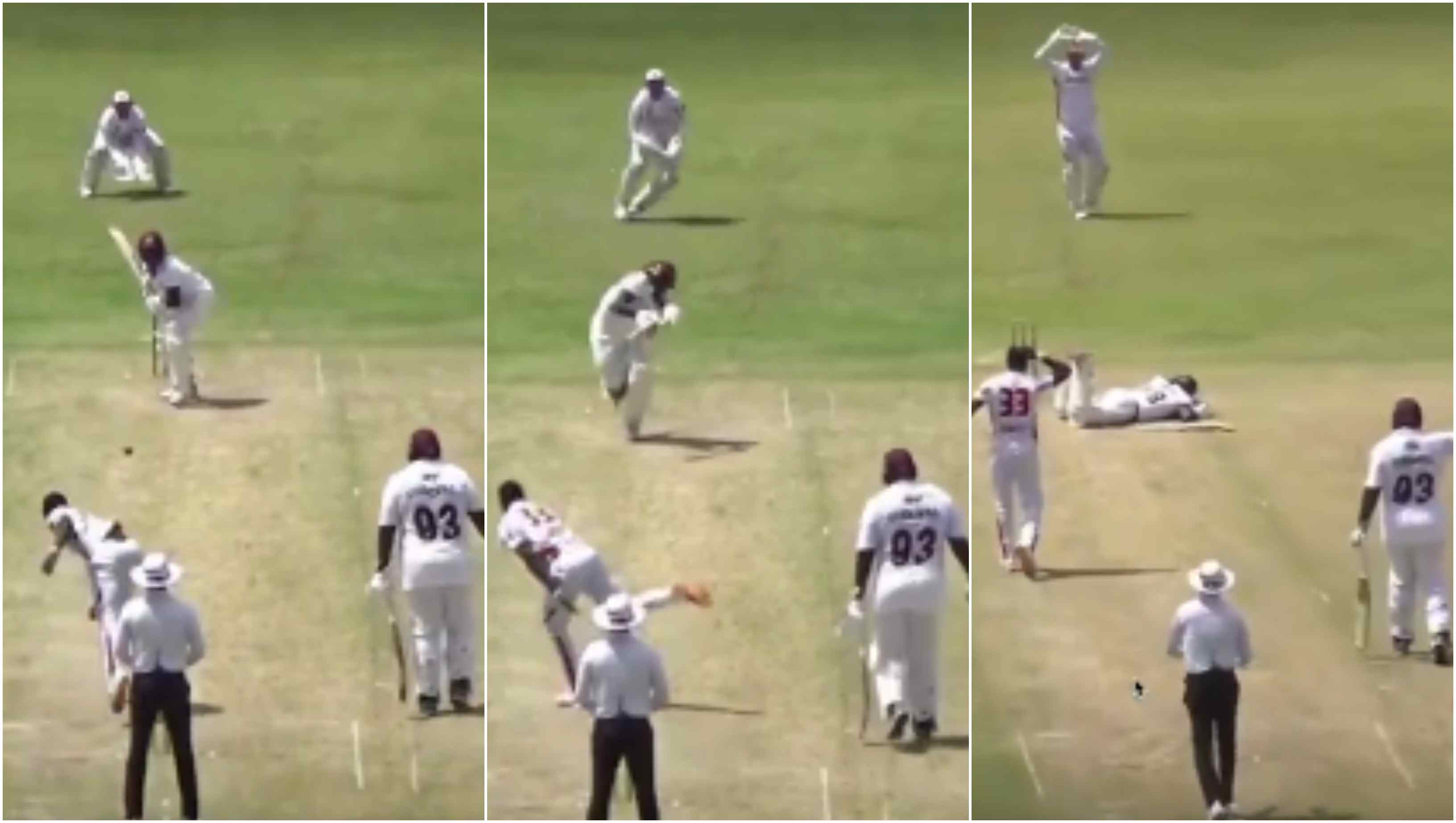 Jeremiah Louis was struck on helmet by a bouncer by Jayden Seales | Screengrab