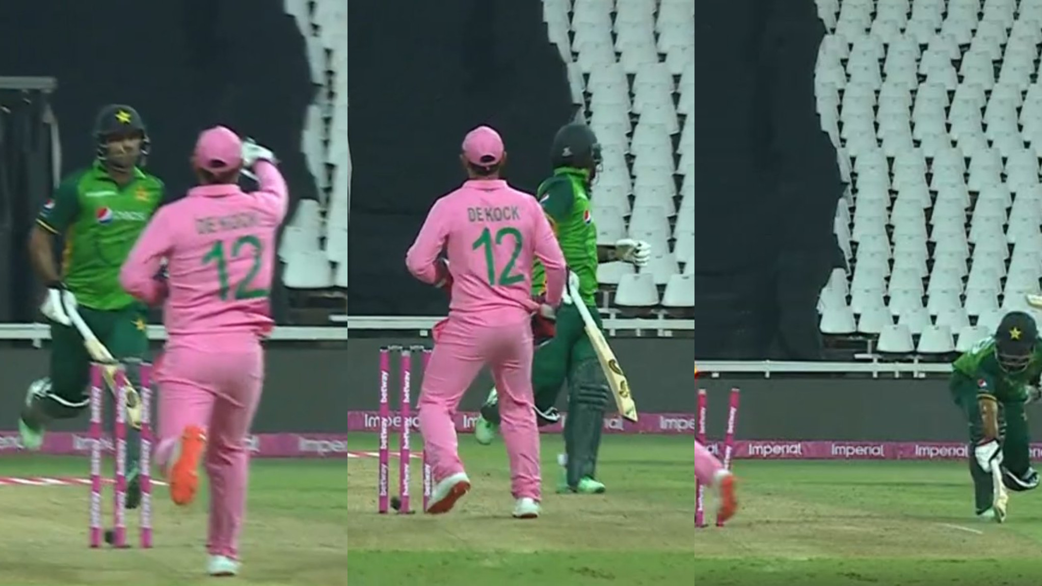 SA v PAK 2021: WATCH- Fakhar Zaman gets run out for 193 in second ODI after Quinton de Kock’s fake fielding