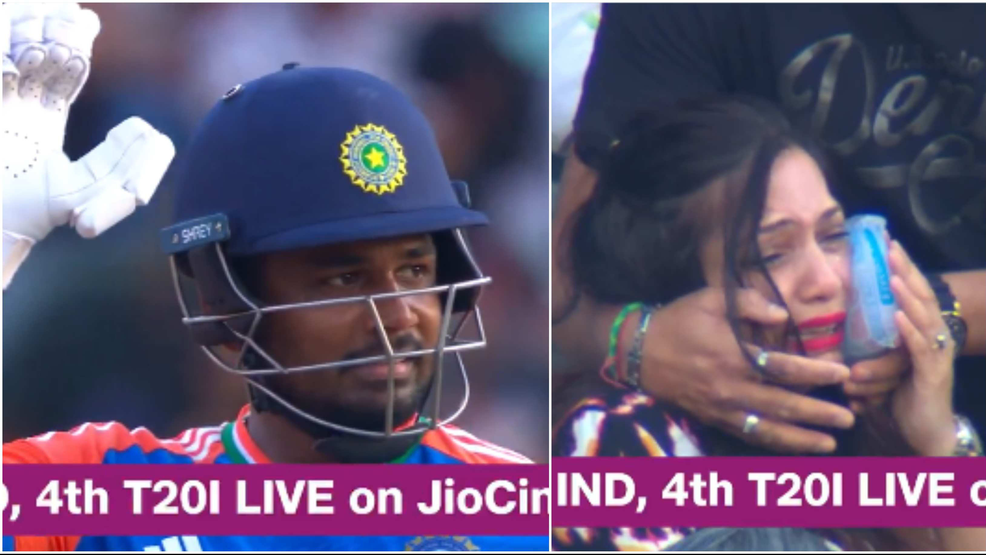 SA v IND 2024: WATCH - Sanju Samson's six hits young lady on the face, Indian opener apologises as she cries inconsolably