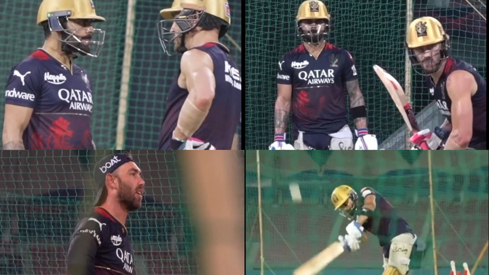 IPL 2023: WATCH- Virat Kohli and Faf du Plessis go after Glenn Maxwell in nets after getting beaten by him