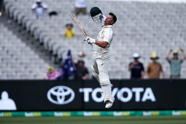 David Warner celebrates his double Test ton | Getty Images