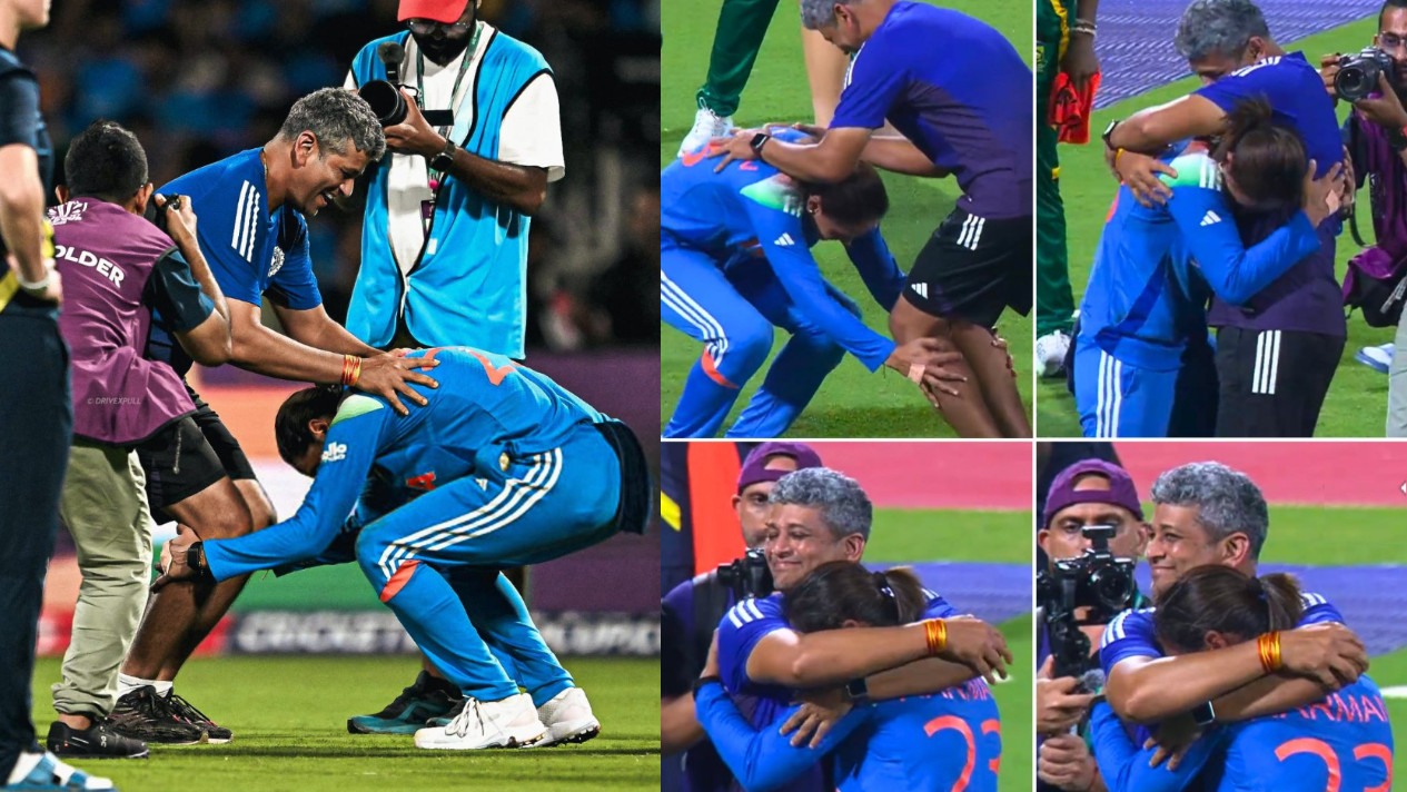 CWC 2025: Harmanpreet Kaur touches the feet of coach Amol Muzumdar, who hugs her in turn; calls win a 'watershed moment'
