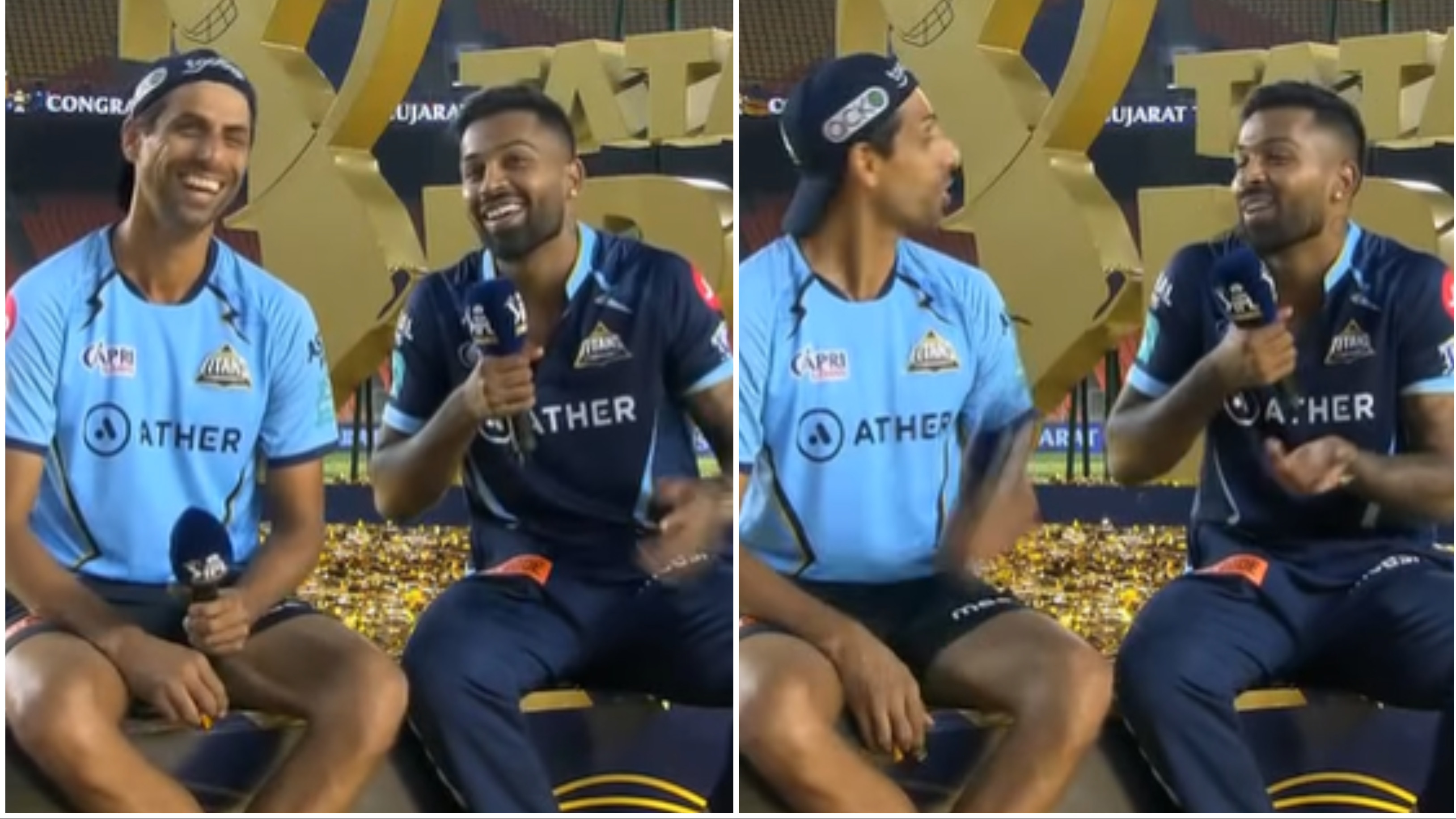 IPL 2022: WATCH – “Credit goes to him”, Hardik Pandya and Ashish Nehra’s fun interview after GT’s title win