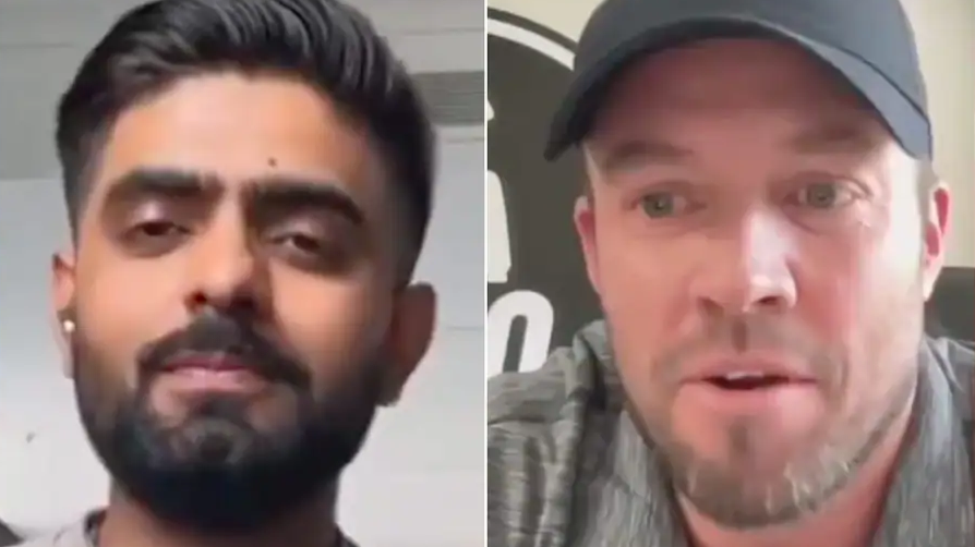 AB de Villiers shuts down a troll after he mocks Babar Azam's English during their chat