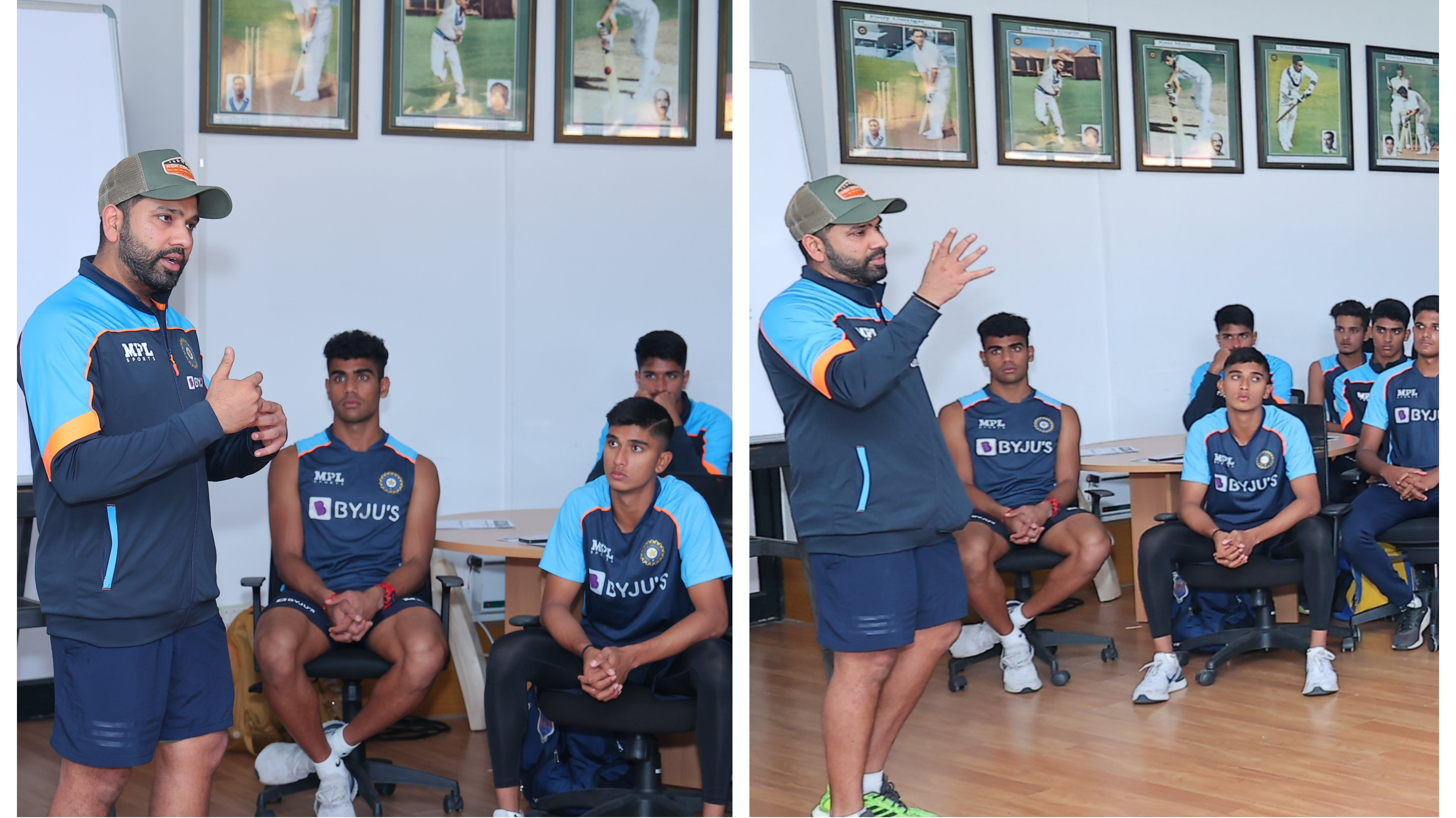 Rohit Sharma interacts with India’s U-19 cricketers at NCA; BCCI shares pictures on Twitter