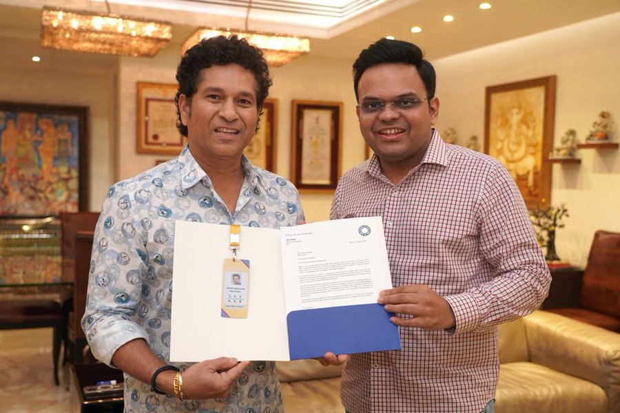 Sachin Tendulkar with Jay Shah | X