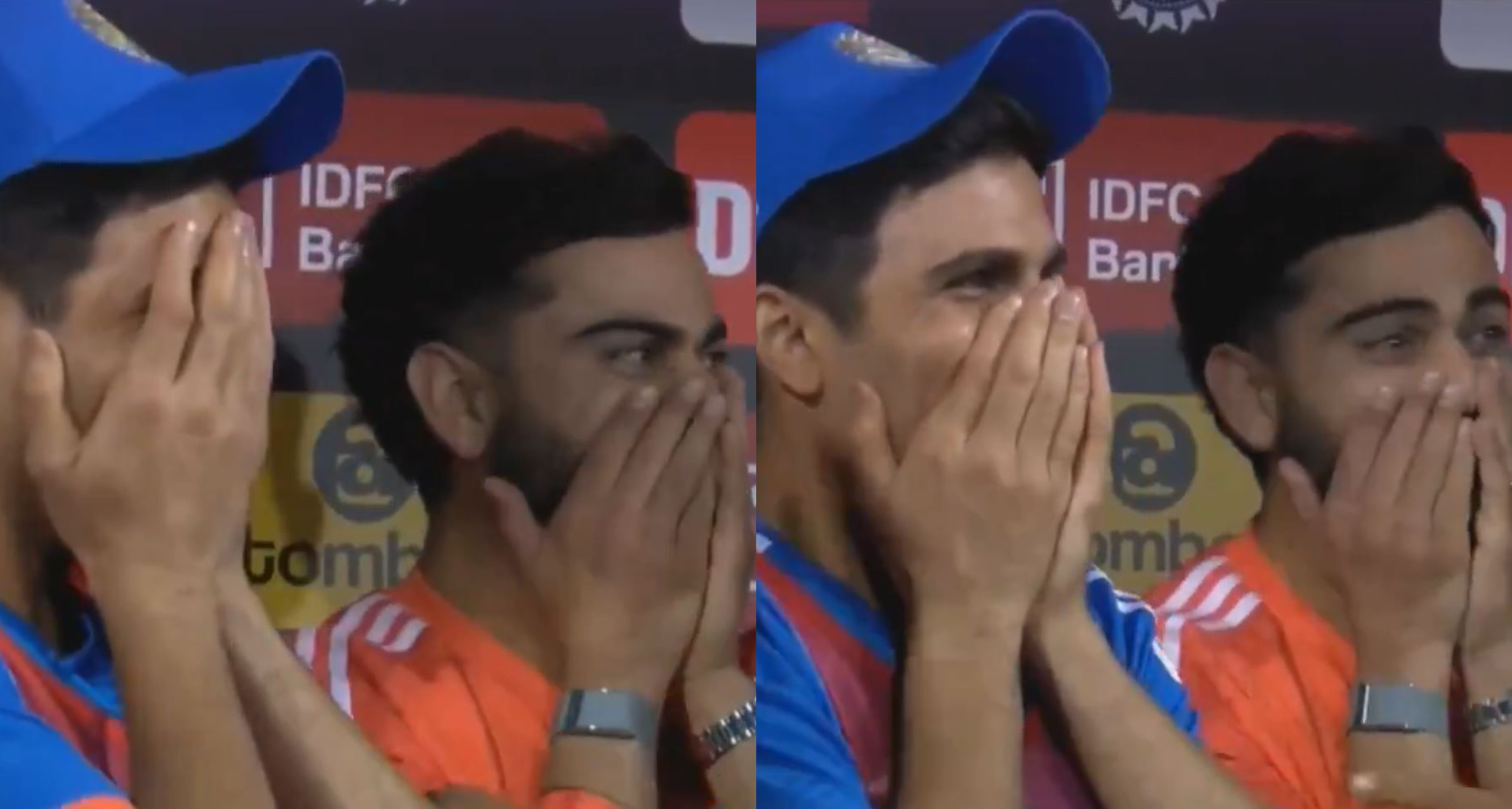 Virat Kohli and Shubman Gill's reaction after India won the match | X