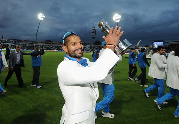 Shikhar Dhawan during the 2013 Champions Trophy | Getty