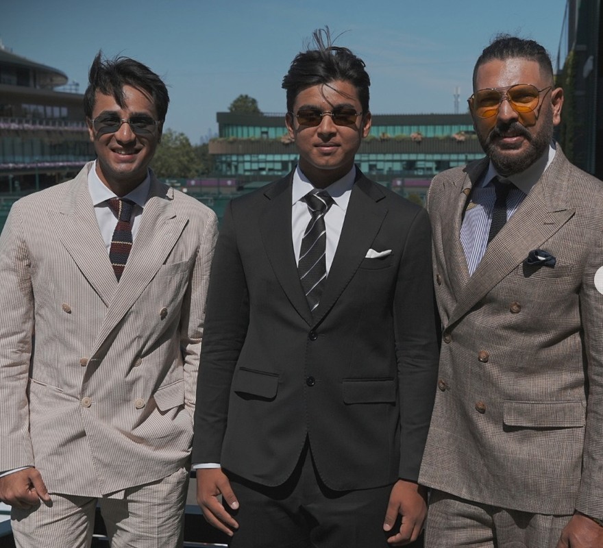 Vaibhav Sooryavanshi and Abhishek Sharma attended the Wimbledon 2006 final with Yuvraj Singh | HT Photo