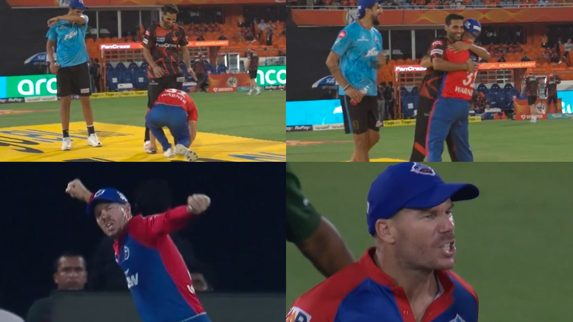 IPL 2023: WATCH- Warner touches Bhuvneshwar’s feet before start of play; let's out a huge roar after DC win in Hyderabad