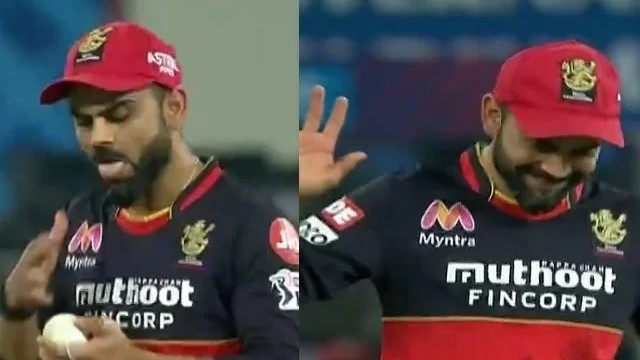 IPL 2020: WATCH- Virat Kohli almost applies saliva on the ball, realizes just in time