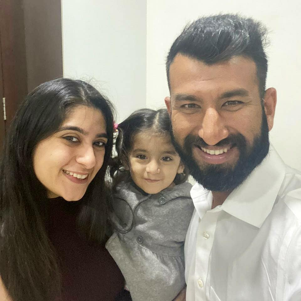Pujara is currently spending quality time with his daughter and wife | Twitter