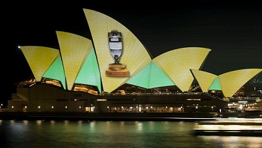 The Sydney Opera House lit up with green and gold light to celebrate the men and women’s Ashes triumph | Getty Images