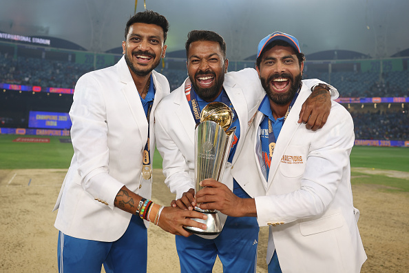 Axar Patel, Hardik Pandya and Ravindra Jadeja | Getty
