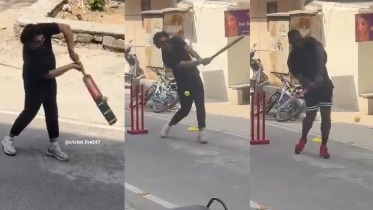 IPL 2026: WATCH- RCB’s Tim David and Romario Shepherd play gully cricket with locals on Delhi streets