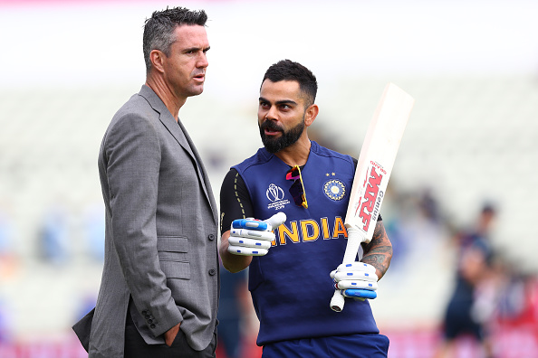 Virat Kohli and Kevin Pietersen having a chat during World Cup 2019 | Getty