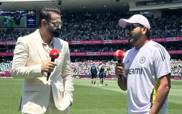 Rohit Sharma converses with Irfan Pathan for broadcasters after sitting out SCG Test | X