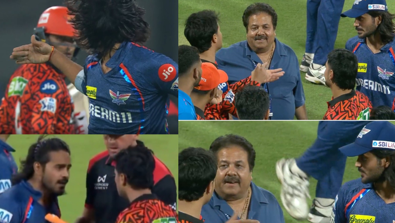 Digvesh Rathi v Abhishek Sharma fight; Rajeev Shukla playing peacemaker | X