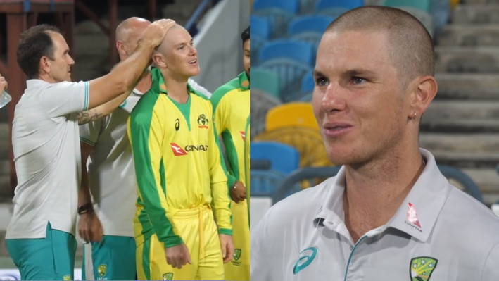 WI v AUS 2021: WATCH - Adam Zampa goes bald; shares back story of his new look