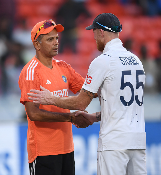 Rahul Dravid shakes hands with Ben Stokes | Getty