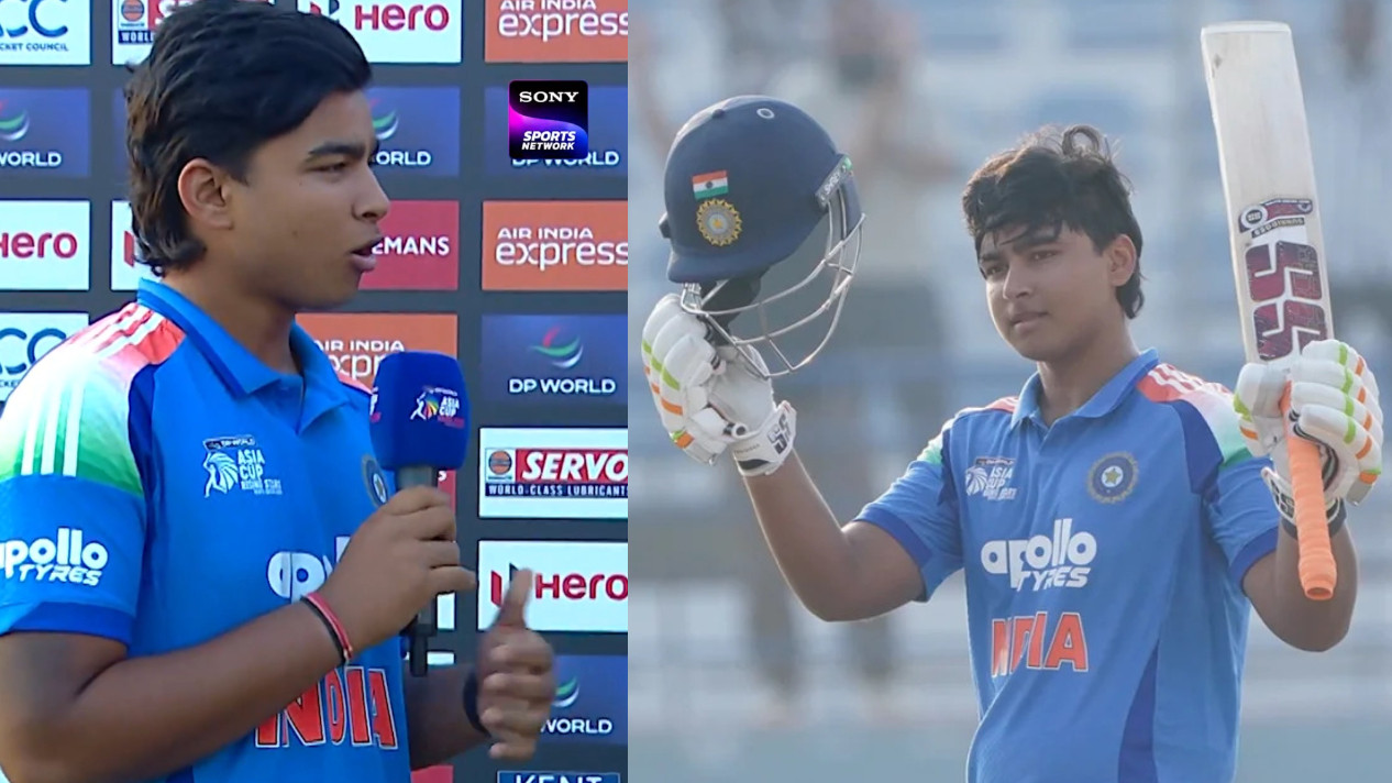 WATCH- “It’s my natural game”- Vaibhav Sooryavanshi on his 144 in Asia Cup Rising Stars; credits father for discipline