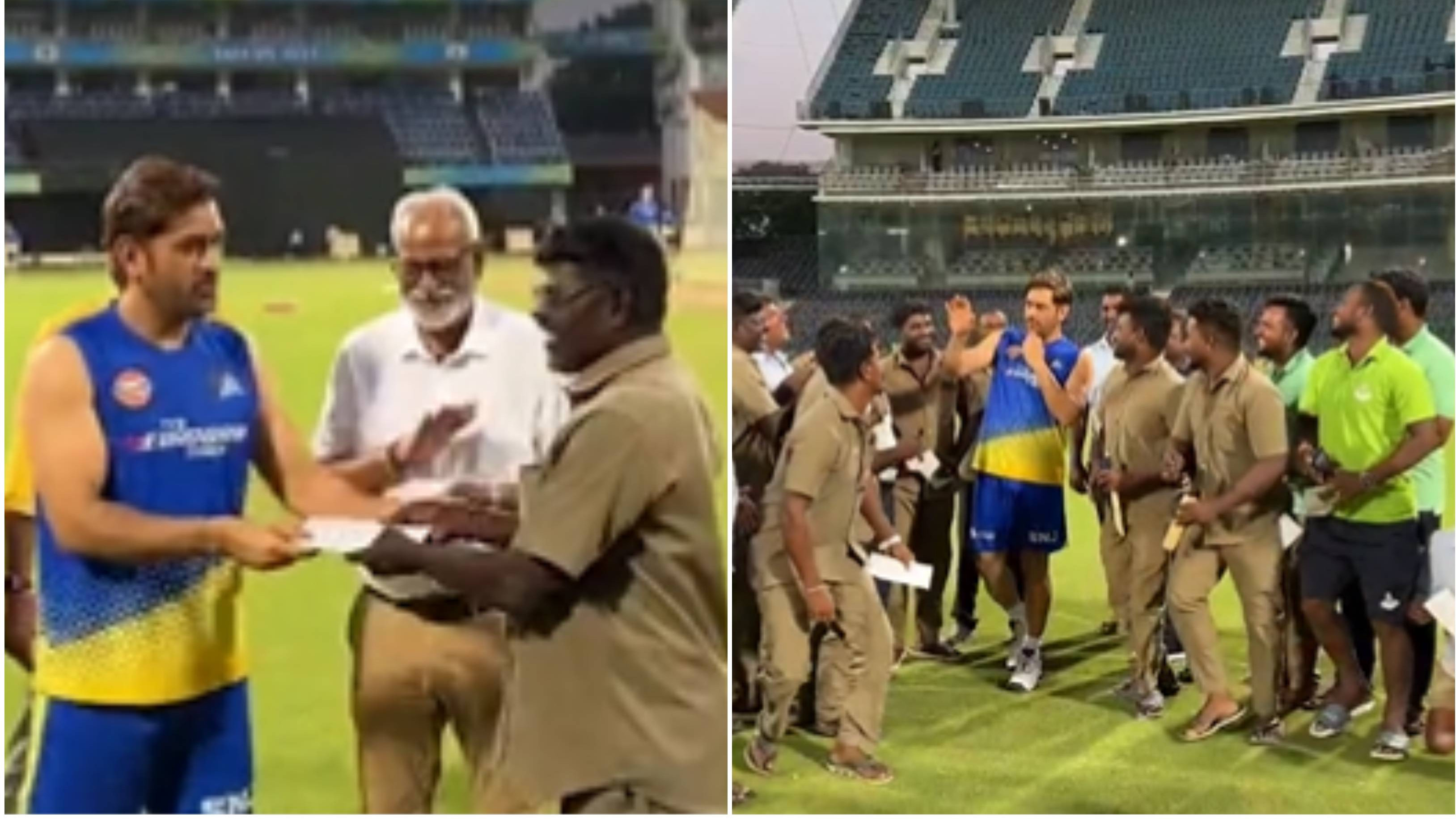 IPL 2023: WATCH – Dhoni signs autographs for Chepauk ground staff; hands cash rewards to them in heartwarming gesture