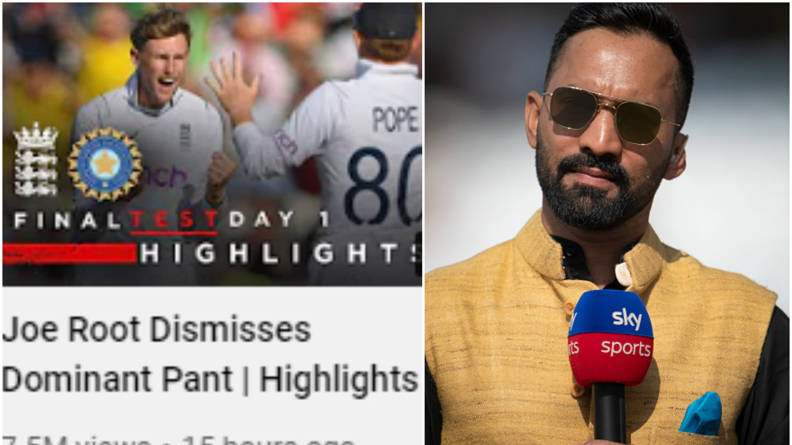 ENG v IND 2022: “Joe Root dismisses dominant Pant”, Dinesh Karthik slams ECB’s headline for Day 1 action at Edgbaston