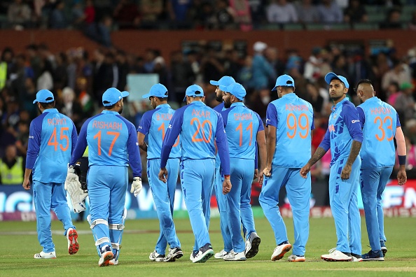 A desolate Indian team walks back after losing the semifinal to England  | Getty