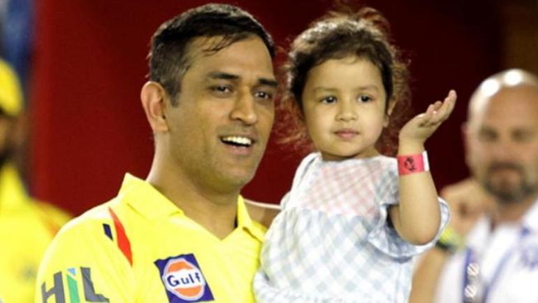 MS Dhoni with daughter Ziva during an IPL match | Twitter