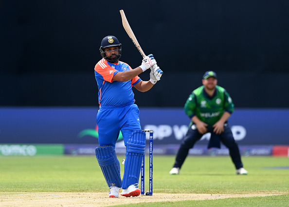 Rohit Sharma scored 52 off 37 before being forced to retire hurt against Ireland | Getty