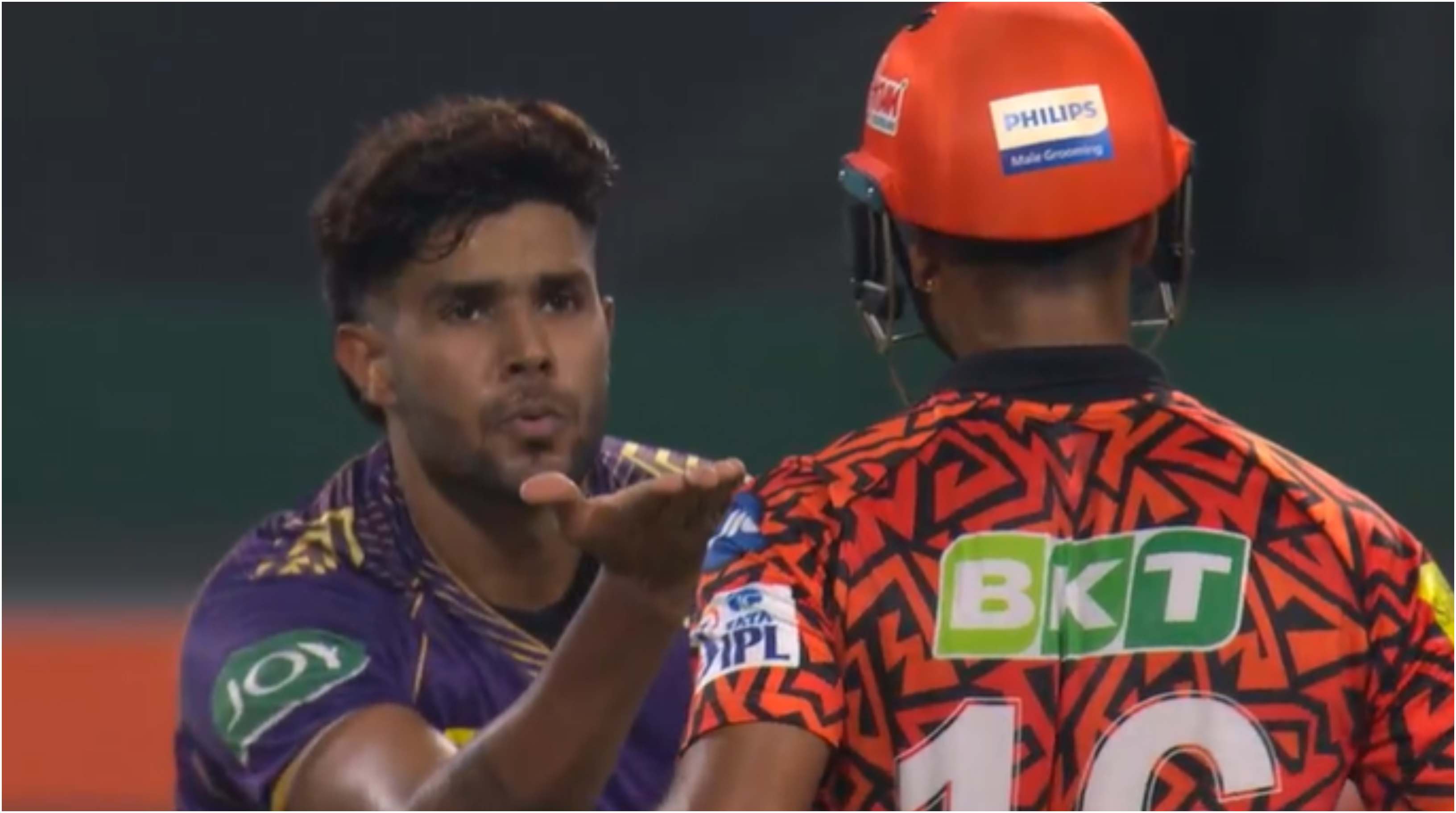 Harshit Rana giving flying kiss send-off to Mayank Agarwal | JioCinema