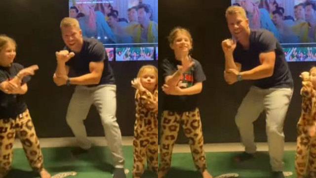 WATCH- David Warner grooves to Varun Dhawan's 'Nach Punjaban' song with daughters