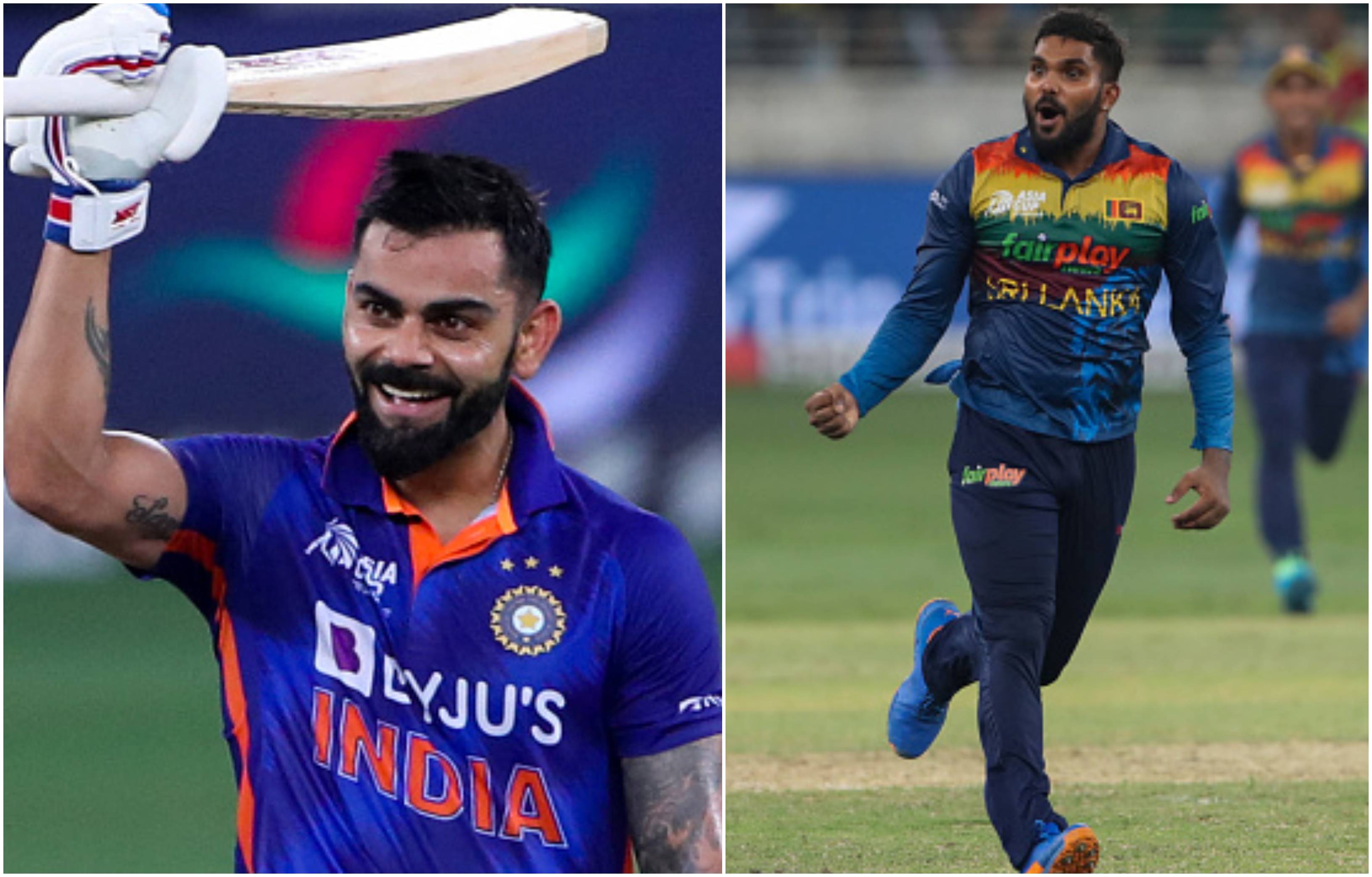 Virat Kohli and Wanindu Hasaranga | Getty