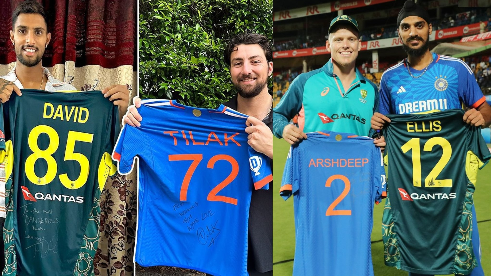 IND v AUS 2023: Tilak Varma and Tim David, Arshdeep Singh and Nathan Ellis exchange jerseys after T20I series