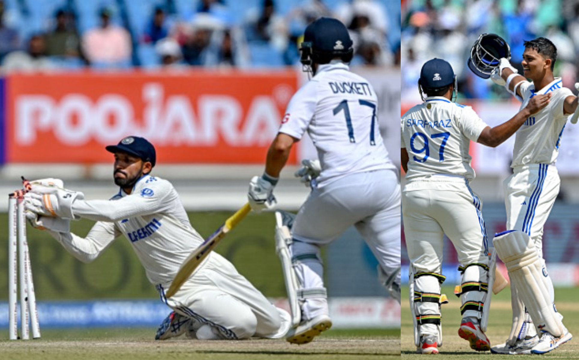 Dhruv Jurel, Yashasvi Jaiswal and Sarfaraz Khan | Getty