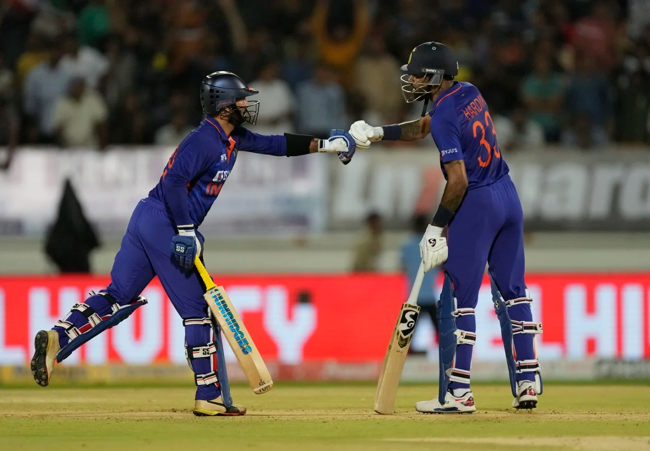 Dinesh Karthik hit his first fifty in T20I cricket whereas Hardik made 46 | BCCI