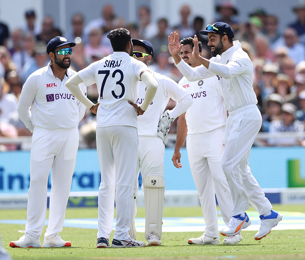 India celebrate the wicket of Zak Crawley | Getty Images