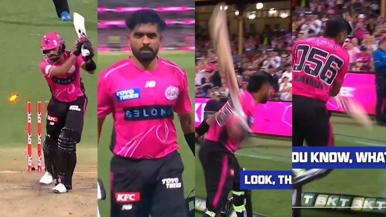 BBL 15: WATCH- Babar Azam fumes, smashes boundary padding after dismissal post Steve Smith’s refused single