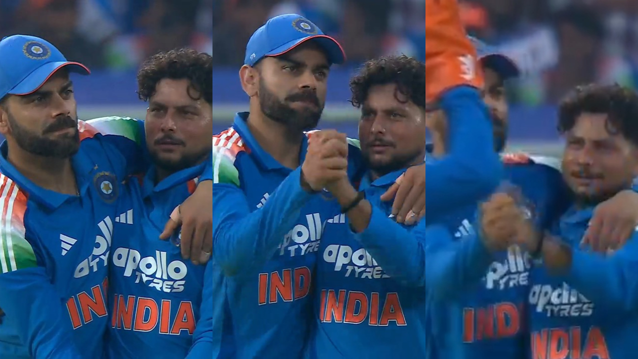 Kuldeep Yadav and Virat Kohli having a fun time | X