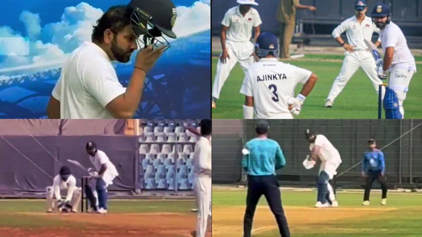 WATCH- Rohit Sharma practices with the Mumbai Ranji Team at the Wankhede Stadium