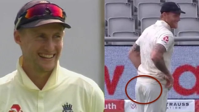 ENG v WI 2020: WATCH- Ben Stokes tries to hide brown stain on his trousers; leaves Joe Root in splits