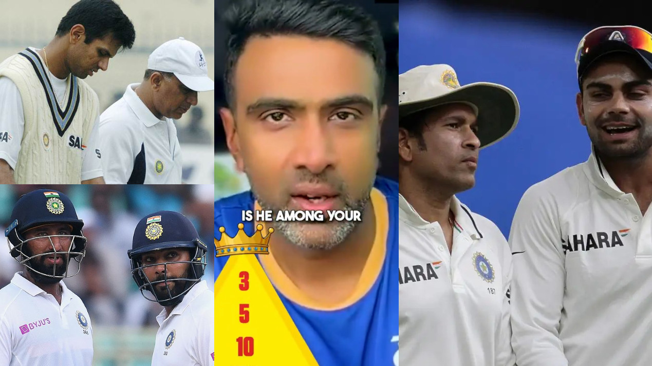 WATCH- Legend snubbed as R Ashwin names his top 3 India Test batters; Sachin Tendulkar included
