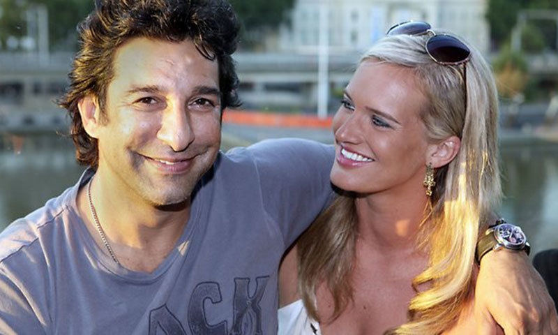 Wasim Akram with wife Shaniera